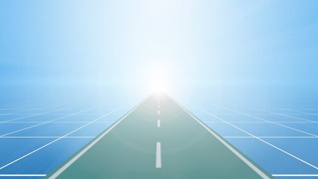 直進する道の先に未来があるイメージ