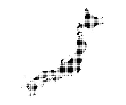 Dots Japan Country Map Vector Illustration Vector Illustration