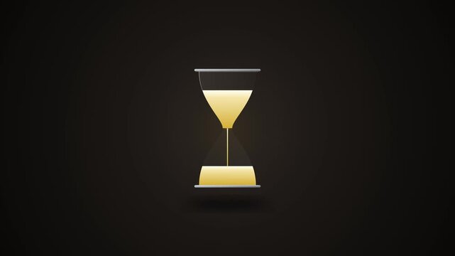 Full hourglass displays golden sand moving through glass chambers