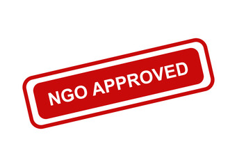Fototapeta premium Red ngo approved rubber stamp style text label icon isolated on transparent background