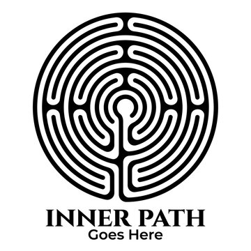 Meditative maze icon symbolizing personal growth and mental journey.