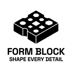 Fototapeta premium 3D perspective logo of a construction brick. Ideal for toy manufacturers, architecture, and logistics brands.