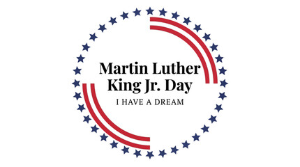 Fototapeta premium Martin Luther King Jr. Day minimalist vector emblem design