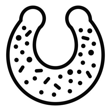 Stylish Horseshoe Icon With Filling Pattern
