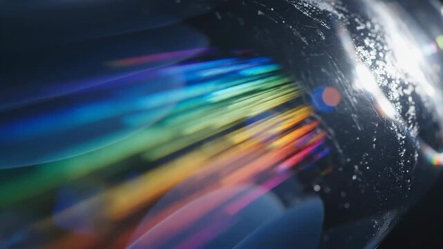 Abstract Cinematic Prismatic Light Refraction Through Crystal Glass Macro Background Loop