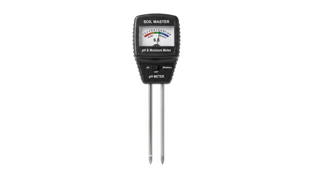 Soil pH and moisture meter isolated on white background