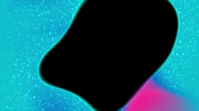 Pink and Blue Vibrant Glitter Transition with Flowing Abstract Shapes