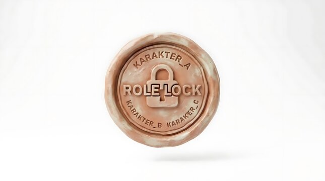 Bronze role lock token with padlock icon symbol.