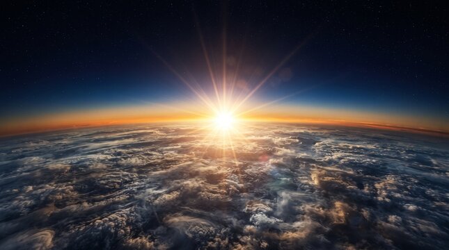 planet sunrise from space

