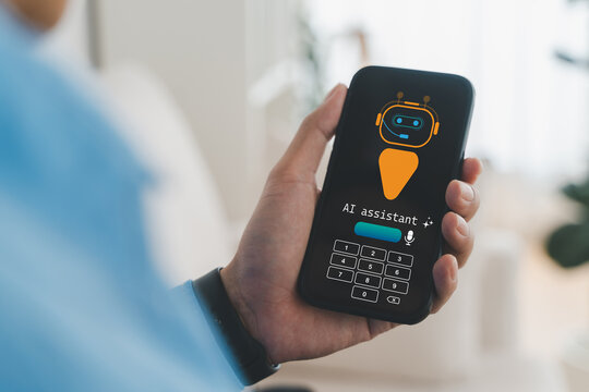 Ai assistant innovation with smart idea concept, artificial intelligence and chatbot interaction generating creative idea, automation, machine learning support, idea for search engine