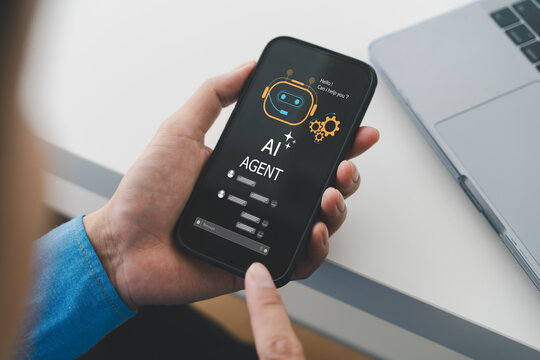 Ai agent system, future of AI automation in enterprise, people with artificial intelligence innovation, data analytics and development, smart technology, digital transformation and business automation