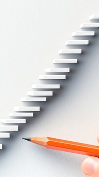 Pencil drawing staircase that continues off page