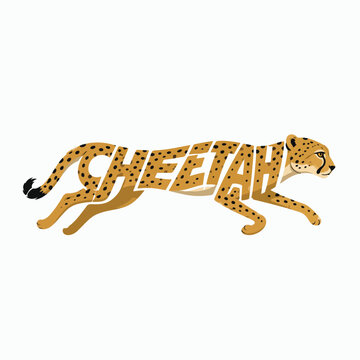 Minimalist typography vector logo of Cheetah