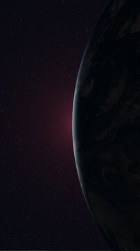 地球大気層と現れる太陽　タテ版