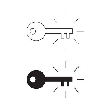 Key line and glyph icon set symbolizing success solution and security vector.Editable stroke, Vector illustration, Line art Icon, Symbols.