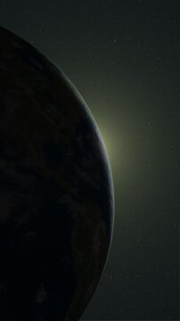 アメリカ大陸と現れる太陽　タテ版