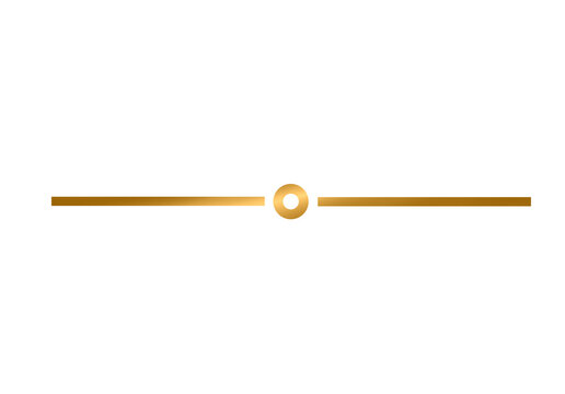 Elegant Gold Open Circle Divider Line PNG Minimal Luxury Decorative Separator Isolated Transparent Background