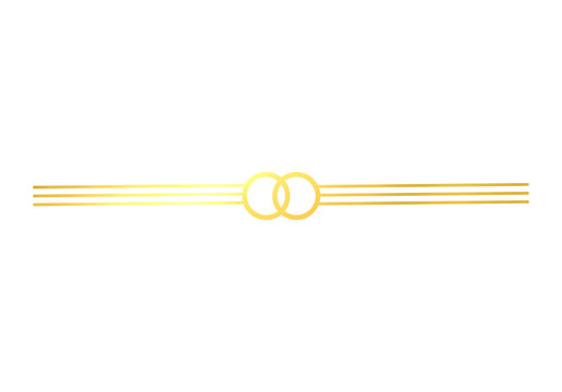 Elegant Gold Double Circle Divider with Triple Line Border PNG Transparent Background