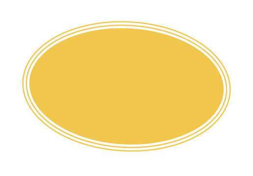 Elegant Gold Double Line Oval Label Frame PNG Transparent Background