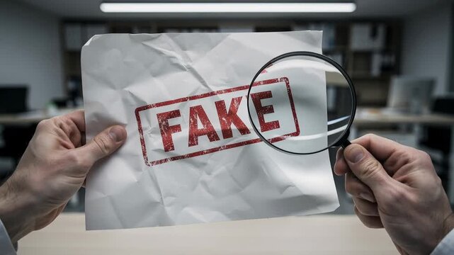 Detective uncovering secrets from a suspicious document with clear watermark in a thrilling investigation