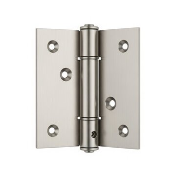 Brushed nickel door hinge with visible pin