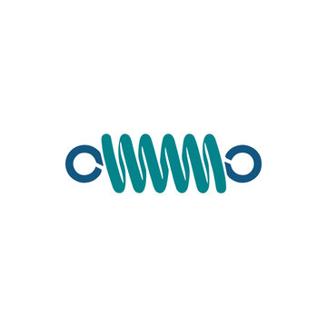 Tension spring shows a coiled metal structure with circular loops at each end for attachment.