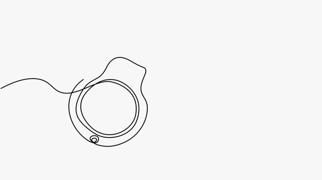 Minimalist Continuous Line Drawing of Police Handcuffs and Security Equipment Concept for Legal Justice Themes