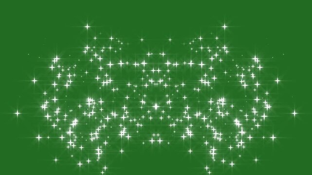 Abstract magic glitter animation center glow, cartoon doodle sparkles on green screen, smooth glowing particles motion, twinkle-sparkle stars animation, glitter line stars, pixie dust path, 4k