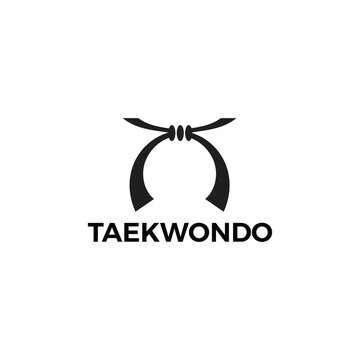 Taekwondo belt martial arts sport logo design