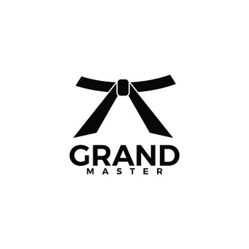 Taekwondo belt martial arts sport logo design