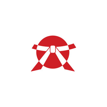 Taekwondo belt martial arts sport logo design