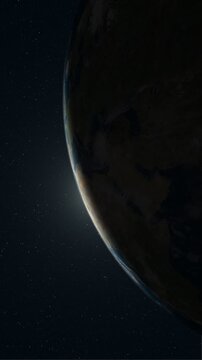 ヨーロッパ圏と現れる太陽　タテ版