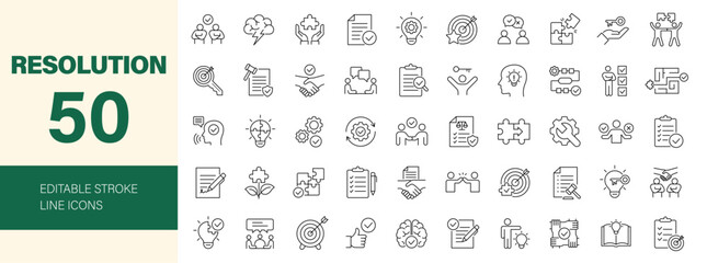 Resolution icon set. Editable line icons. Vector illustration.