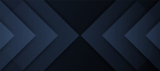 Obraz premium Abstract Dark Blue Geometric Background with Overlapping Chevron Shapes and Modern Layered Depth