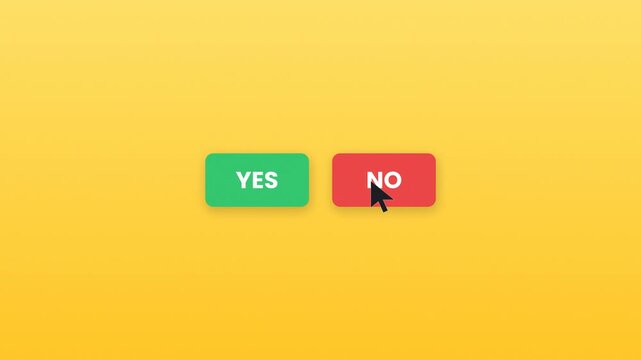Symbol Yes and No in yellow background 