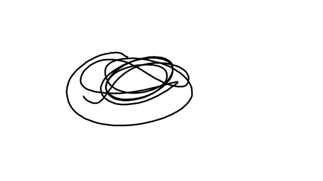 Hand Drawn Tangled Line Scribble Representing Confusion and Complexity 4k video