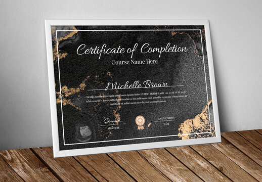 Certificate of Completion Layout