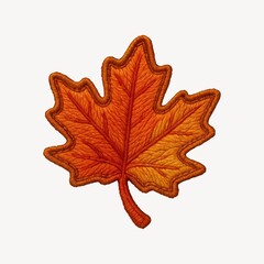Fototapeta premium Detailed embroidered autumn leaf