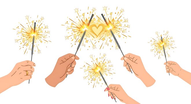 Firecracker isolated on transparent background, festive explosion sparkler graphic element