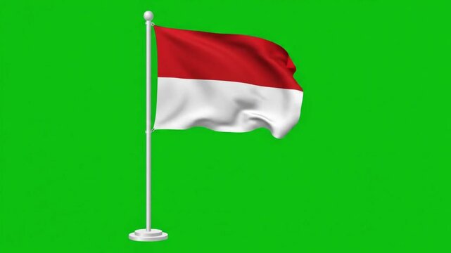 Indonesia National Flag Waving Independence Day August 17 1945 Celebration 4K