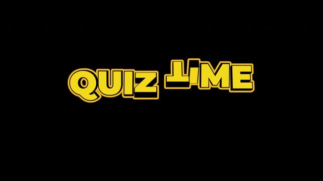 Quiz Time Flipping 3D Card Text Animation Alpha Channel 4K Video