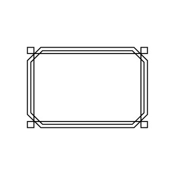 Chamfered Corner Double Line Rectangle Decorative Frame Border