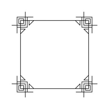 Art Deco Geometric Corner Square Decorative Frame Border