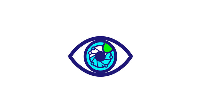 Colorful Eye Illustration with Globe.