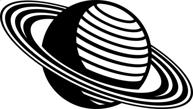 World Ozone Day concept with planet Saturn silhouette vector graphic design symbol