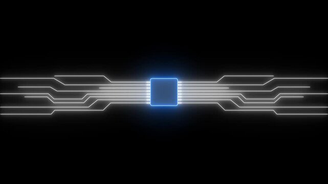 AI Technology Innovation concept.Motion graphic of digital AI logo with futuristic technology . Chat with AI or artificial intelligence technology circuit board, microchip, Futuristic Screen on 4k AI