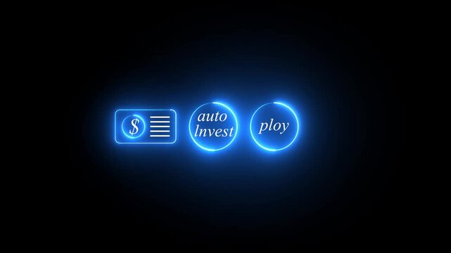 Auto invest plan concept with selecting digital icon for time value growth retirement finance strategy and financial planning future savings 4k