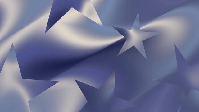 High Quality Silk Fabric Waving Motion Video, Full HD 1080p, Navy Blue Gradient Satin Texture with Star Surface