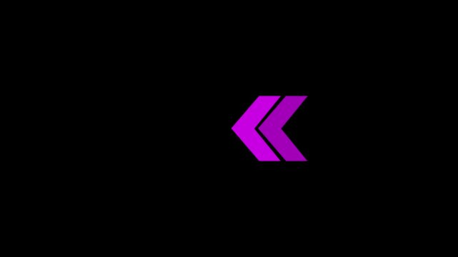 Right-directional arrow loop animation. Animated arrows for the overlay video layer. arrow icon concept animation on black background..