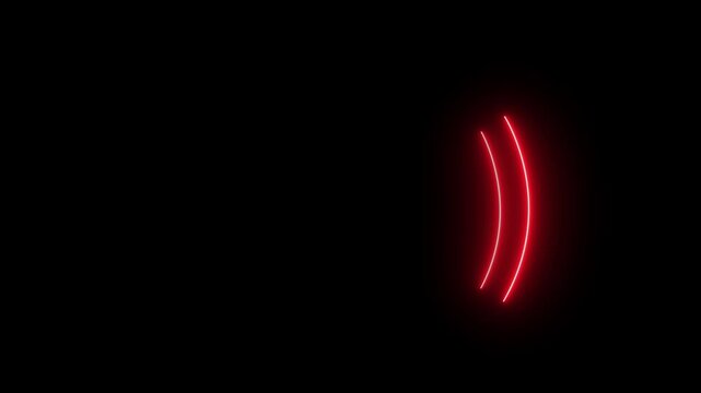 spiral station signal animation on black background. Circle Form, signal and sound wave signal, radar animated,animation on black background.
